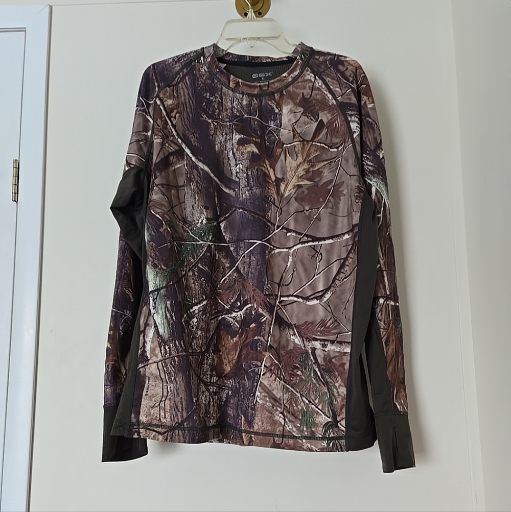 GSX Camouflage Long Sleeve Shirt XL Side Vented In Good Cond.